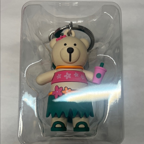 NWT Starbucks ALOHA HULA Bearista Bear Keychain Pink RARE - Picture 12 of 14